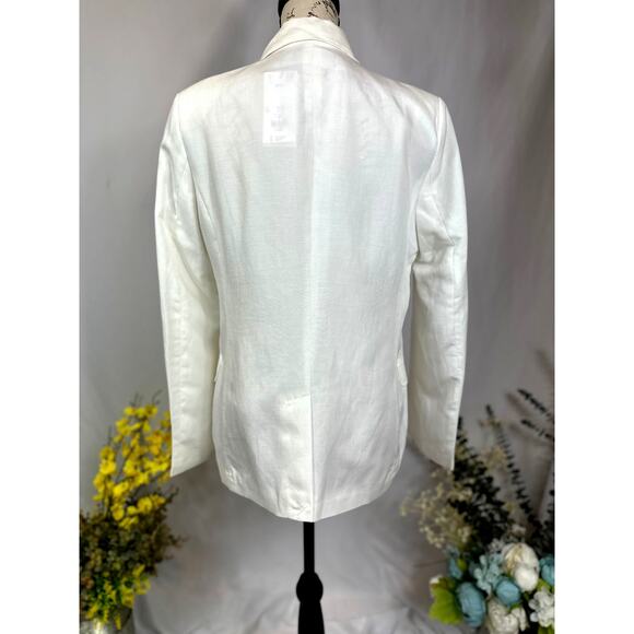 Piombo Womens Double Breasted Blazer White 10 - Picture 9 of 14